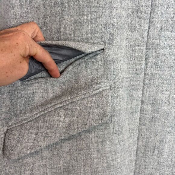 J. Crew Cocoon Coat Womens Sz 20 Gray Italian Stadium Cloth Wool Blend Full Zip - Picture 7 of 16